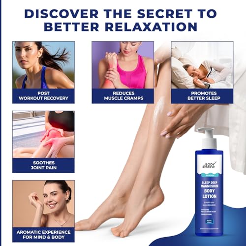 Image of The Body Reserve Magnesium Sleep Body Lotion 250ml Topical Magnesium Chloride Supplement For Muscle Recovery, Better & Deep Sleep Magnesium Oil Lotion For Feet Helps Recovery From Muscle Cramps & Fitness