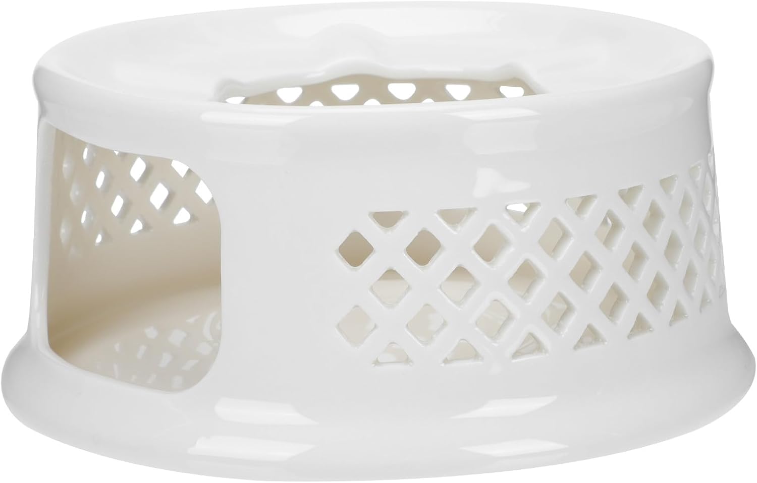 Ceramic Teapot Warmer Base with Candle Holder Heat-Resistant Tea Stove and Warmer for Teapots Retro Simple Design Porous Ventilation Support for Safe and Tea Heating
