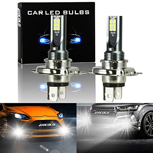 HOCOLO A Ice Blue White Fog Light DRL 8000K 6000K LED Bulbs-H7 H8 H3 H4 H1 9005 9006 2504 5202 (A-H4-Fog/DRL, White Lighting)