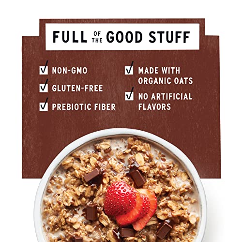 Purely Elizabeth, Dark Chocolate Chunk, Oatmeal Cups With Prebiotic Fiber 2Oz (12 Meals), Gluten-Free, Instant, Organic Oats, Overnight #TOP4