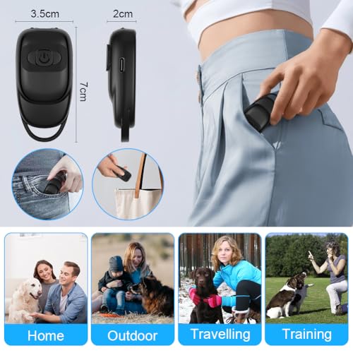 Aomig Anti Bell Gerät Hunde Tragbarer Hundetraining Antibell Ultraschall Gerät USB Aufladung Hunde Bellen Stoppen Erziehungshilfen für Hunde Anti Bellen Gerät Drinnen Draußen für Kleine Große Hunde(B)