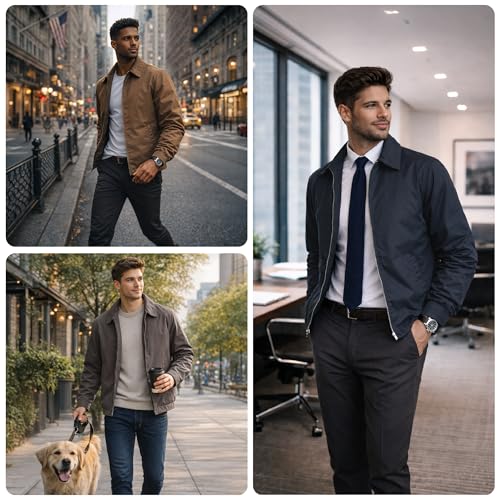 Image of Perry Ellis Mens Golf Windbreaker Jacket - Soft Microfiber Water Resistant Zip Up Casual Windbreaker Jackets for Men