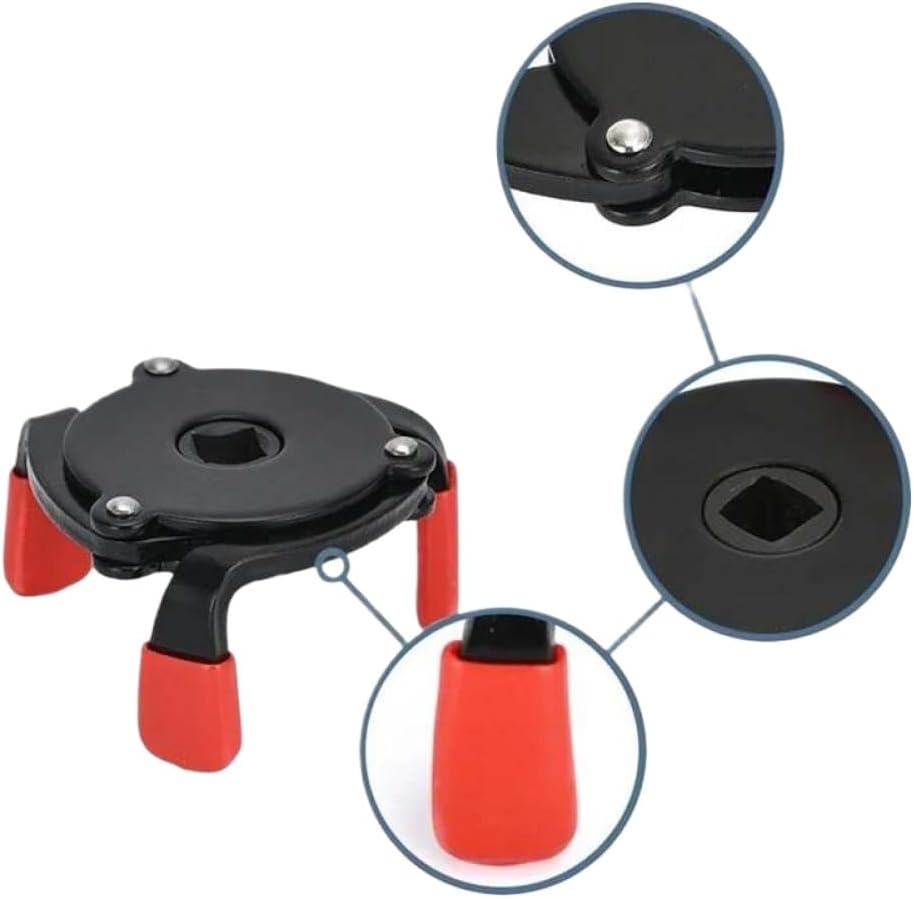 ABTC-One-Way Three-Jaw Motorcycle Oil Filter Wrench Tool Compatible With Universal Adjustable Design