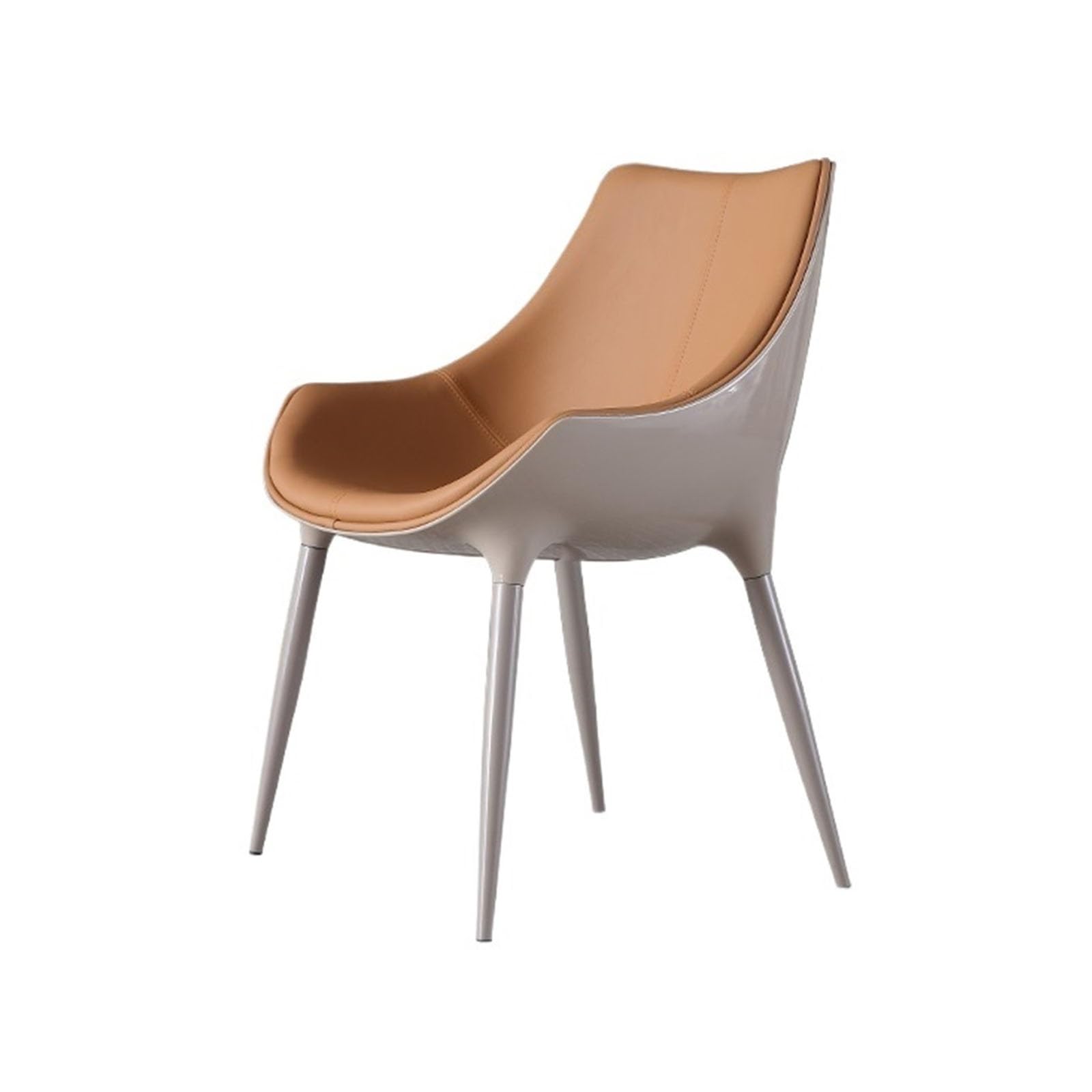 Chaises de salle à manger en cuir PU vintage avec assise rembourrée
