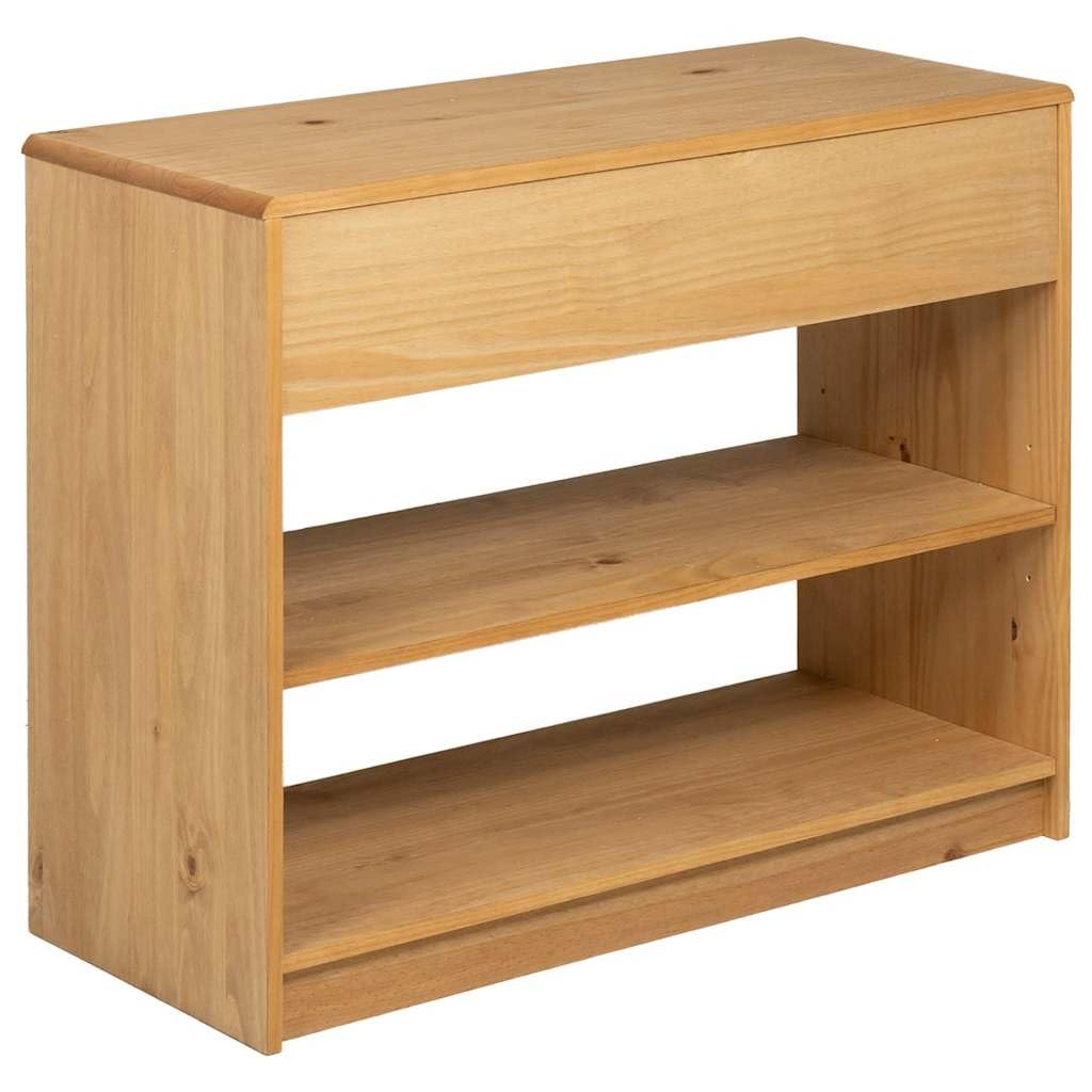 Mesa consola clásica de madera de pino en imitación de roble con espacio de almacenamiento, mesa consola 89