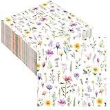 40 Piezas Servilletas Papel de Flores Servilletas de Verano Primavera Servilleta Papel Decoradas Para cumpleaños Bodas Baby Shower en el Jardín Fiesta De Té Almuerzo Festivo Picnics 33 x 33 cm