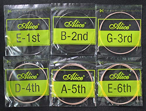3 Packs Alice A206 Stainless Steel Phosphor Bronze Anti-Rust Acoustic Guitar Strings Light Gauge (.012 .016 .024 .032 .042 .053) #TOP4