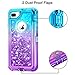 WESADN Case for iPhone 8 Plus Case,iPhone 7 Plus Case for Girls Women Cute Glitter Liquid Protective Bling Heavy Duty Shockproof Gradient Cover for iPhone 8 Plus 7 Plus 6 Plus 6s Plus,Teal Purple