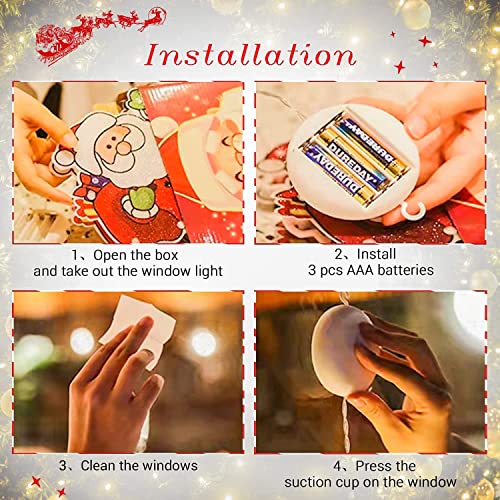 SIXIUDIA Luci Appese a Ventosa di Natale， Lampade