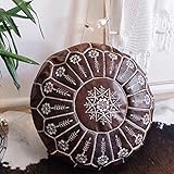 Hochwertiges Material Und Handwerkskunst:Diese Premium Marokko Leder Pouf Ottomans Ist Stilvoll,Langlebig Und Mit Qualität Und Sorgfalt hergestellt! Die Fachmännische Nähte Und Der Farbkontrast Sorgen Für Ein Maßgeschneidertes,Als Ob Es Für Sie Maßgeschneidert wäre! Das Unsichtbare Reißverschlussdesign Reibt Den Boden Nicht Wenn Er Sich Bewegt,Reißverschluss Ist Langlebig Und Einfach Für öffnen Und schließen.