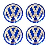 4PCS 65mm 2.56''Auto Car Styling Accessories Emblem Badge Sticker Wheel Hub Caps Centre Cover fit for VW Volkswagen B5 B6 MK4 MK5 MK6 Golf Polo Passat SAGITAR Jetta CC MAGOTAN (blue, 65mm)