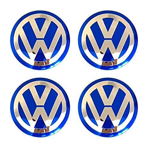 4PCS 65mm 2.56''Auto Car Styling Accessories Emblem Badge Sticker Wheel Hub Caps Centre Cover fit for VW Volkswagen B5 B6 MK4 MK5 MK6 Golf Polo Passat SAGITAR Jetta CC MAGOTAN (blue, 65mm)