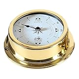 Valuegist Brass Nautical 6 inch 145mm Wall Clock, Wall Hanging Boat Using Tide Clock High Tide Low Tide for Weather Station, Wall Decor, Boat Accessories (Home/Ocean/Beach)