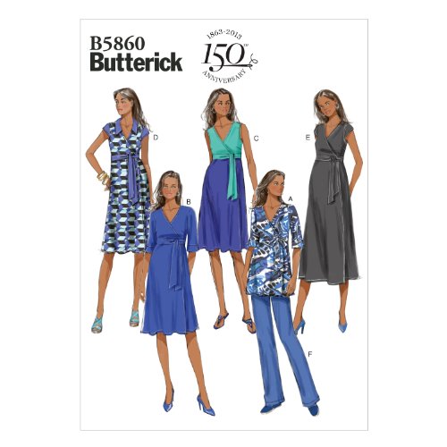 Butterick Patterns 5860 Misses Maternity Top, Dress and Pants with Variations Sizes 8-10-12-14-16
