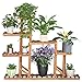 Unho Blumenregal Blumenständer 6 Ebenen Pflanzentreppe aus Holz für Indoor Balkon Wohzimmer Outdoor Garten Dekor 117×25×96cm