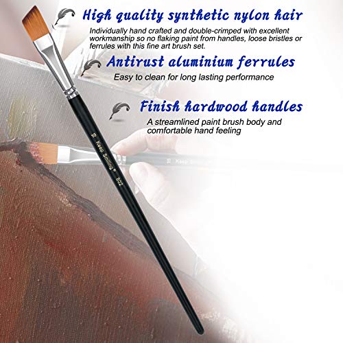 Paint Brush Set Artist Angled Brushes Made Of Premium Nylon Hair For Acrylic Painting Watercolor Painting Oil Painting Perfect For Beginners Artists And Children In Different Size #TOP3