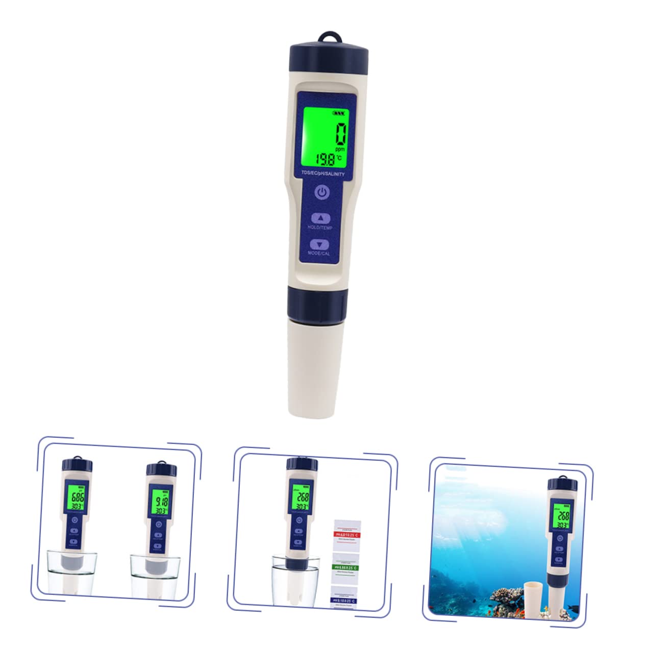 Ciieeo Medidor de Salinidad Digital para Acuarios Medidor de Calidad de Agua de Mar de Alta Precisión de Agua Salada para Uso