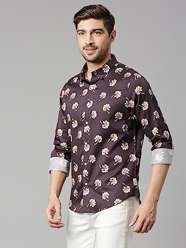 Image of Thomas Scott Men's | Printed | Full Sleeve | Slim Fit | 100% Cotton | Spread Collar | Casual Shirt