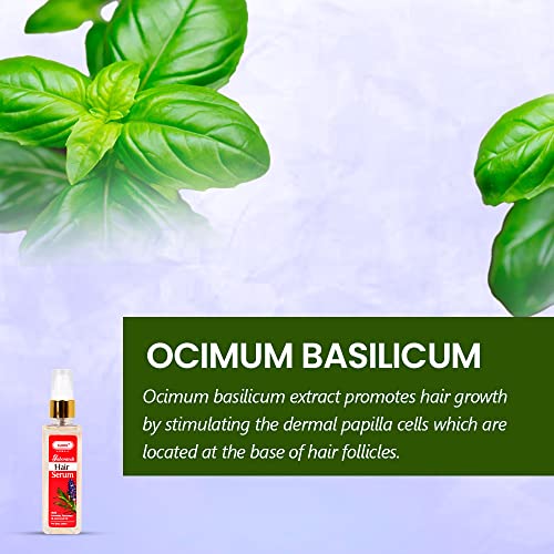 Image of Sunny Herbals Hair Serum Enriched With Jaborandi & Basil & Essential Oils To Prevent Hair Loss, Promotes Fuller Hair And Rejuvenates Scalp | Excellent Potion To Nourish Hair 100ml(Pack of 1)