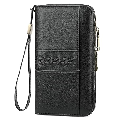 Image of FALAN MULE Wallets for Women Trifold Wristlet Wallets Large Capacity RFID Blocking Ladies Purse Credit Card Holder