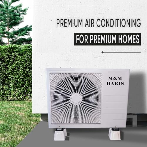 Image of Spinxx PVC Floor Stand AC 4 Pack Anti-Vibration with Rubber Pads,Anti-Vibration Shock Absorbing Rubber Mounting Bracket for Outdoor Ductless Mini Split Air Conditioner 1.5 Ton & 2 Ton.