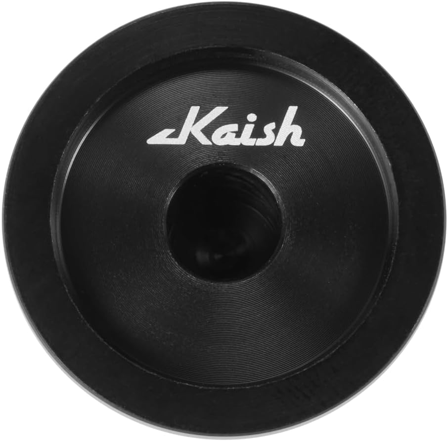KAISH Premium Metal 1/4" Universal Guitar Potentiometer Knobs Aluminium Volume Tone Top Hat Bell Knobs with Set Screw for Strat/Ibanez/Yamaha/Les Paul 2*Volume 2*Tone Black