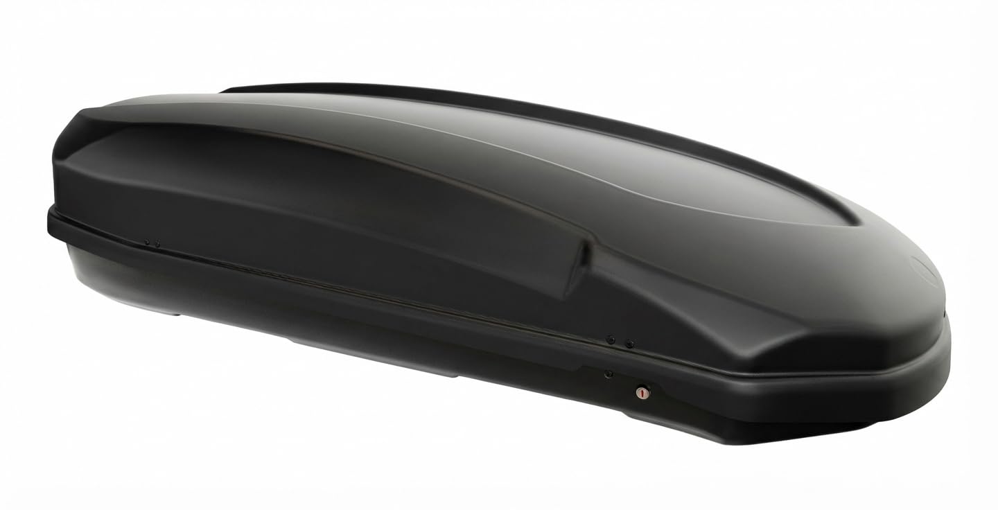 Auto Dachbox Satellite 600 - Dachkoffer Gepäckbox 600 Liter - Autokoffer Dach Box abschließbar Zentralverriegelung - universal geeignet für PKW Van SUV - schwarz matt