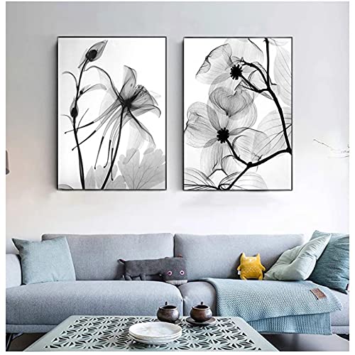 Toile Affiches Minimaliste Fleur pour un Salon Moderne et Cosy Ambiance Nordique