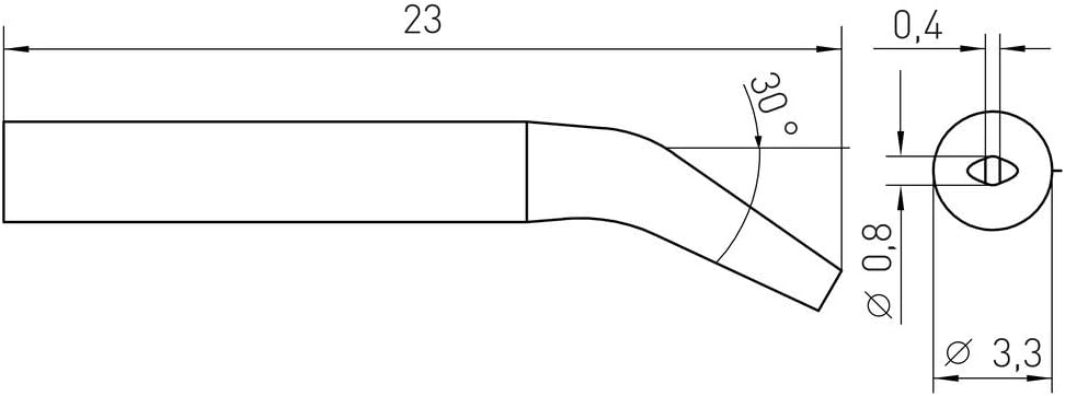 Weller T0054461999N BENT Chisel Tip,RT5MS,.8MMX0.4MM, Black