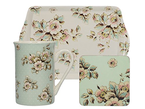 Creative Tops Katie Alice - Cottage Flower Time for Tea Mug, Coaster & Tray Gift Set