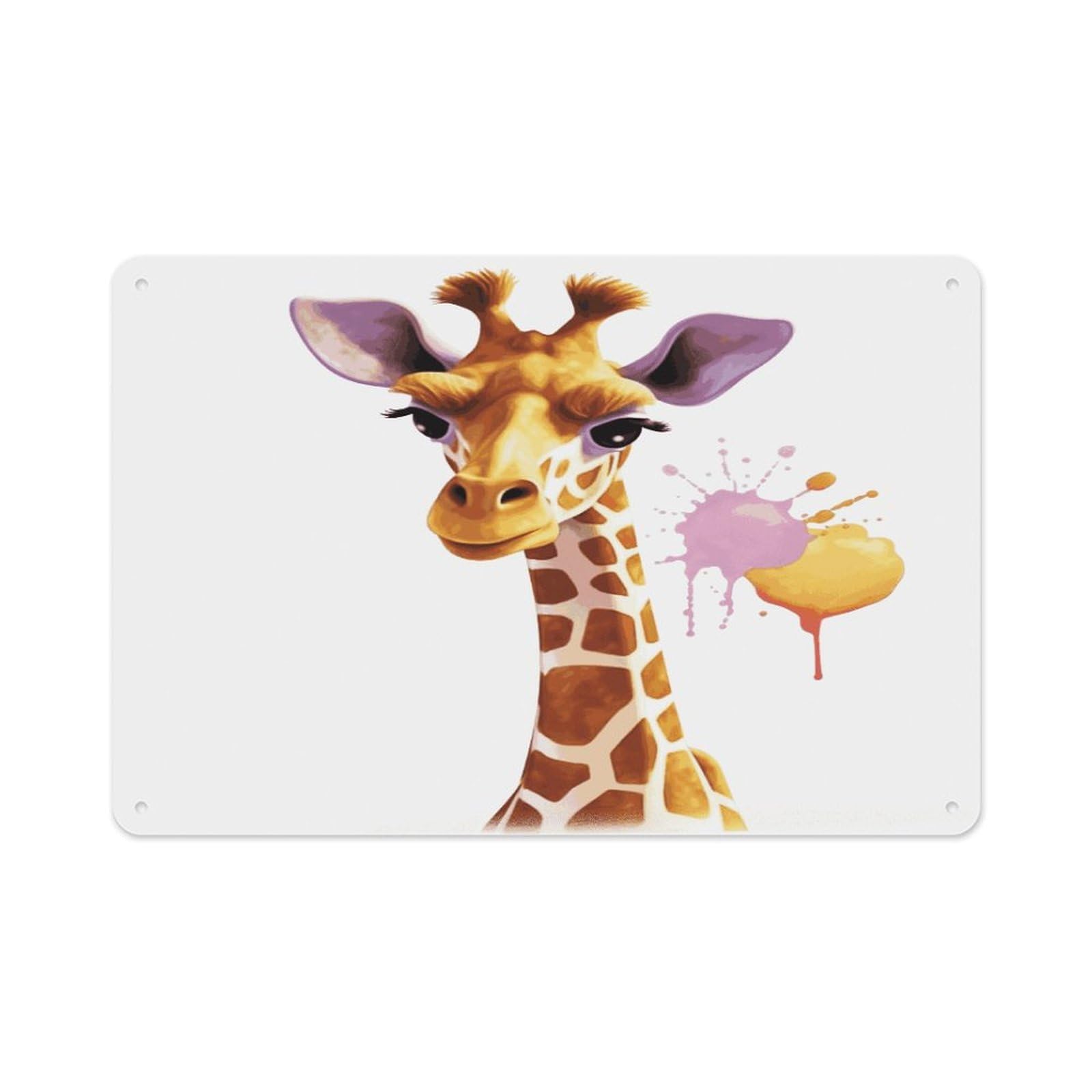Fekiloot Style Giraffe1 Wall Decor-Aluminum Painting,Tin Sign For Vintage Decoration,Wall Sign For Bathroom Living Room Kitchen Home Farm Farmhouse 11.8 * 7.9 Inch