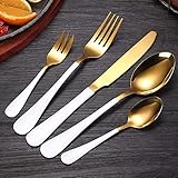 Handwäsche makesthe Besteck heller! Spülmaschinenfest, aber Mikrowelle wird nicht empfohlen. Leicht zu reinigen, benutzen Sie Bitte trocken nach DM Waschen halten. Das Besteck-Set Kann für Eine lange Zeit mit der Richtigen Pflege Wird used.