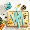 Marco-Almond-Kitchen-Knife-Set-MA24-14-Pieces-Stainless-Steel-Knife-Block-Set-Chef-Teal-Knives-Sets-for-Kitchen-with-White-Block Marco Almond® Kitchen Knife Set MA24, 14 Pieces Stainless Steel Knife Block Set, Chef Teal Knives Sets for Kitchen with White Block