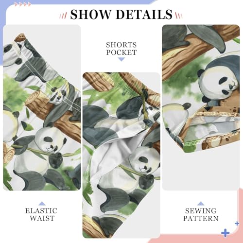Panda on Tree Boys Long Pants Soft Trousers Elastic Waist Kids Lounge Bottoms with Pockets S-XL4
