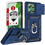 LeYi for Motorola G-Power 2025 Case, Moto G Power 5G 2025 Case with Slide Camera Cover and Screen Protector, [Military-Grade] Case Cover with Magnetic Ring Kickstand for Moto GPower 2025, Blue