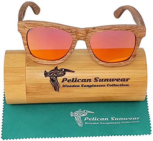 Image of Wood Sunglasses | Polarized | Vintage Wooden Frame | 100% UVA /UVB Protection | Bamboo Case | Men Women