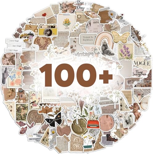 Image of 100+pcs - Mixed Vintage Stickers - Retro Stickers for Scrapbooks, Laptops, Guitars, Phones, Pads, Skateboards, Bicycles, Motorcycles, Helmets