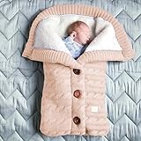 UIHECTA Mantas De Abrazo para ReciéN Nacidos, SuéTer Calentito, Manta De Punto Suave De Polar para Bebé, Forrada con Forro Polar, para Cuna, Cuna Y Cochecito,008,70 * 40cm