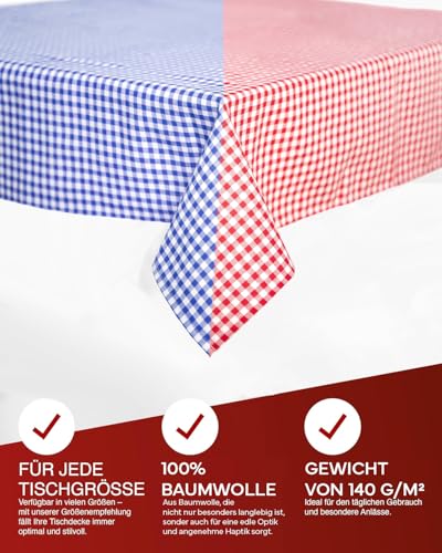 texpot Landhaus Servietten 40 x 40 cm - 6 Stück rot-weiß Kariert 5 mm Karo 100% Baumwolle – Ansicht 4