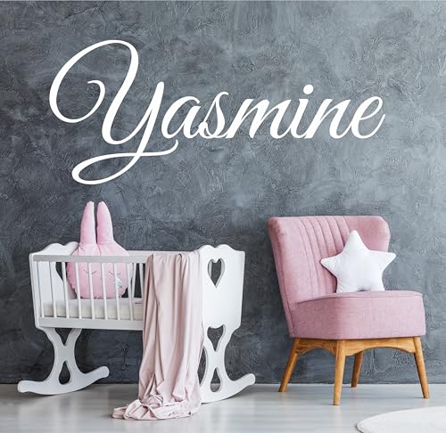 Decor Designs Decals Elegant Girls Personalized Custom Name Vinyl Wall Art Decal Sticker, Nursery Bedroom Baby Decor, Multiple Font and Color,...