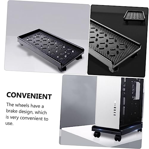 Soporte móvil para CPU TEHAUX con ruedas freno y disipación de calor, para torres de computadora miniatura 7