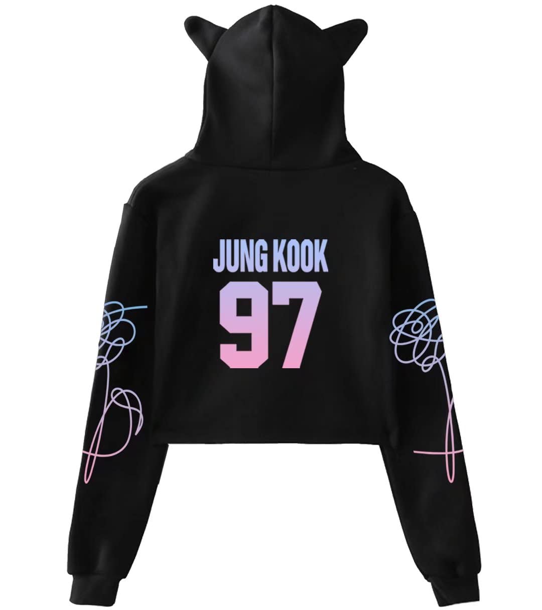 Kpop Love Yourself Bangtan boys Hoodie Suga V Jungkook Jimin Rap Jhope Jin Cat Ear Sweater Pullover