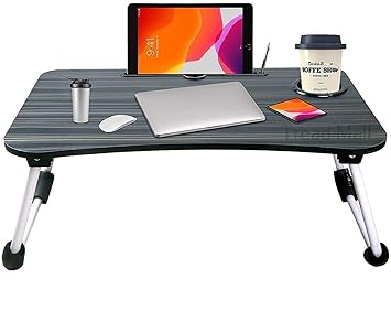 Tread Mall Laptop Bed Tray Table, Portable Standing Bed Desk, Foldable Lap Tablet Desk, Student Laptop Bed Table for Writing, Gaming on Bed Couch Sofa, Large Size, Black?