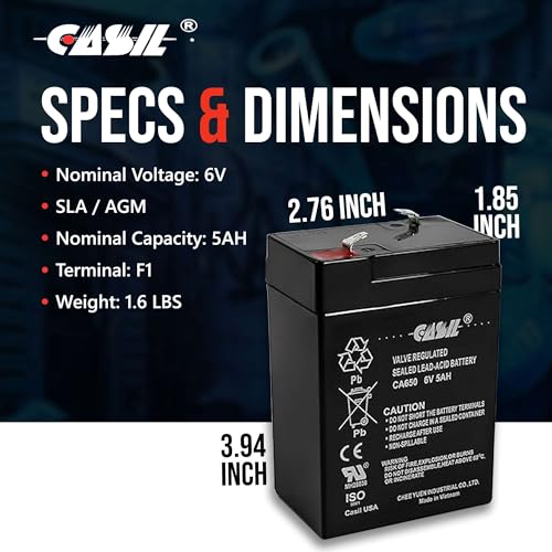 Batería Casil 6V 5Ah para Moto Infantil 2 Pack miniatura 5