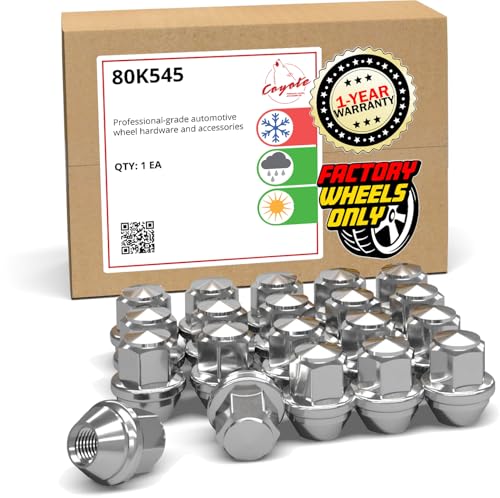 Image of Wheel Accessories Parts 20 Pcs M12x1.5 12x1.5 Thread OEM Style Lug Nuts 1.25 inch 32mm Long Chrome 3 /4 inch 19mm Hex Fits Ford Bronco Sport Escape Fusion | Lincoln Corsair CV6Z-1012-C | 611-303