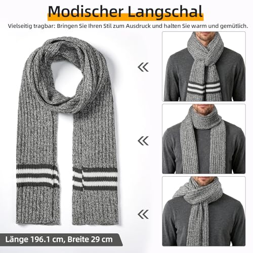 OZERO Unisex Schal Mütze Handschuhe 3er Set - Winteraccessoires Weiche Wolle - Winddicht & Wärmend - Touchscreen-Handschuhe - Geschenke für Herren/Paare/Familie