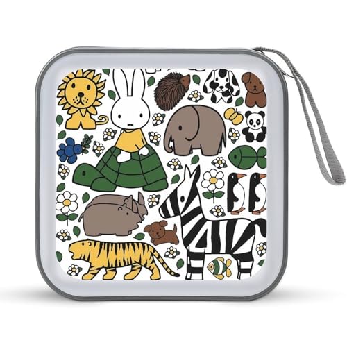 ミッフィー CDケース プラケース DVD収納ケース CD収納ボックス ディスクケース 防水 メディアケース 大容量 40枚収納 小型 持ち運び便利 薄型 ファスナー付 旅行