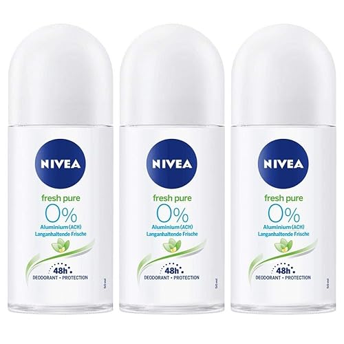 Nivea Fresh Pure Roll-On Desodorante 0% Sales de Aluminio - PACK DE 3 X 1.7 fl oz EA