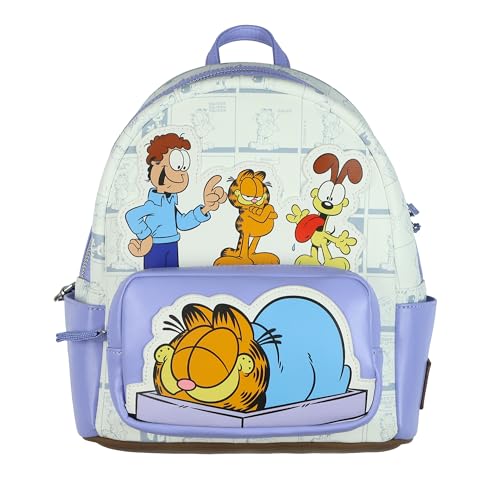 INTIMO Garfield The Cat 11 Mini Backpack Odie & Jon Faux-Leather Small Bag Purse with Adjustable Shoulder Straps
