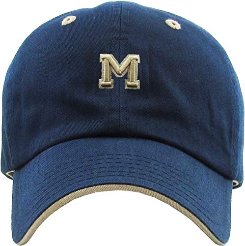 Image of A-Z Name Initial Alphabet Letter Baseball Cap for Teams Great Gift for Family Husband Wife Mom Dad Kids